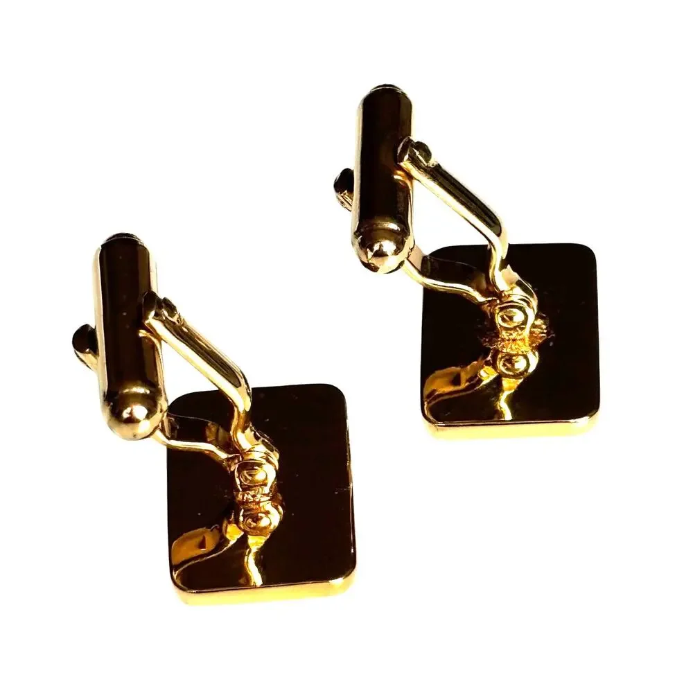 Vintage mid century cufflinks gold & carved look model T cars classic 1960s